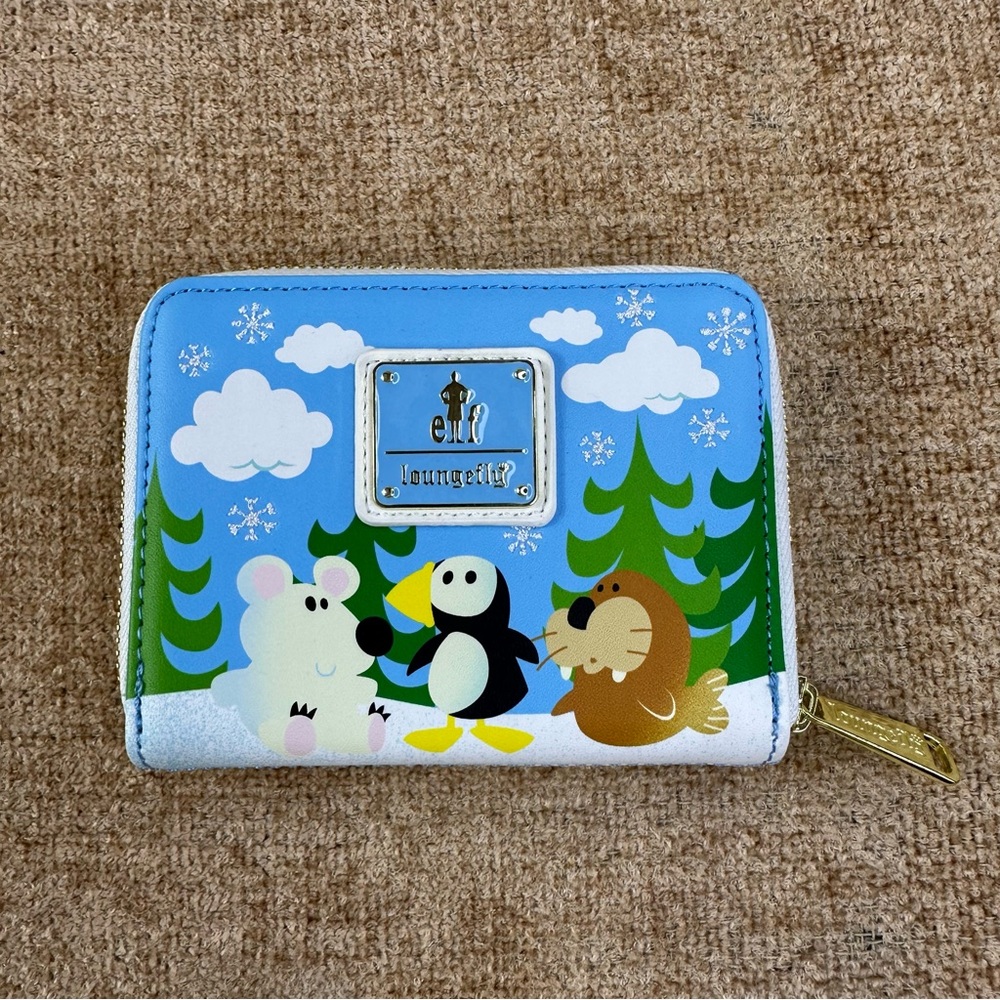 Loungefly NWOT Elf Buddy And Friends Zip Around Wallet Christmas